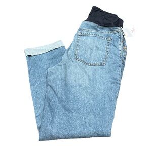 Isabel by Ingrid & Isabel Maternity 90s Straight Crossover Panel Jeans NWT